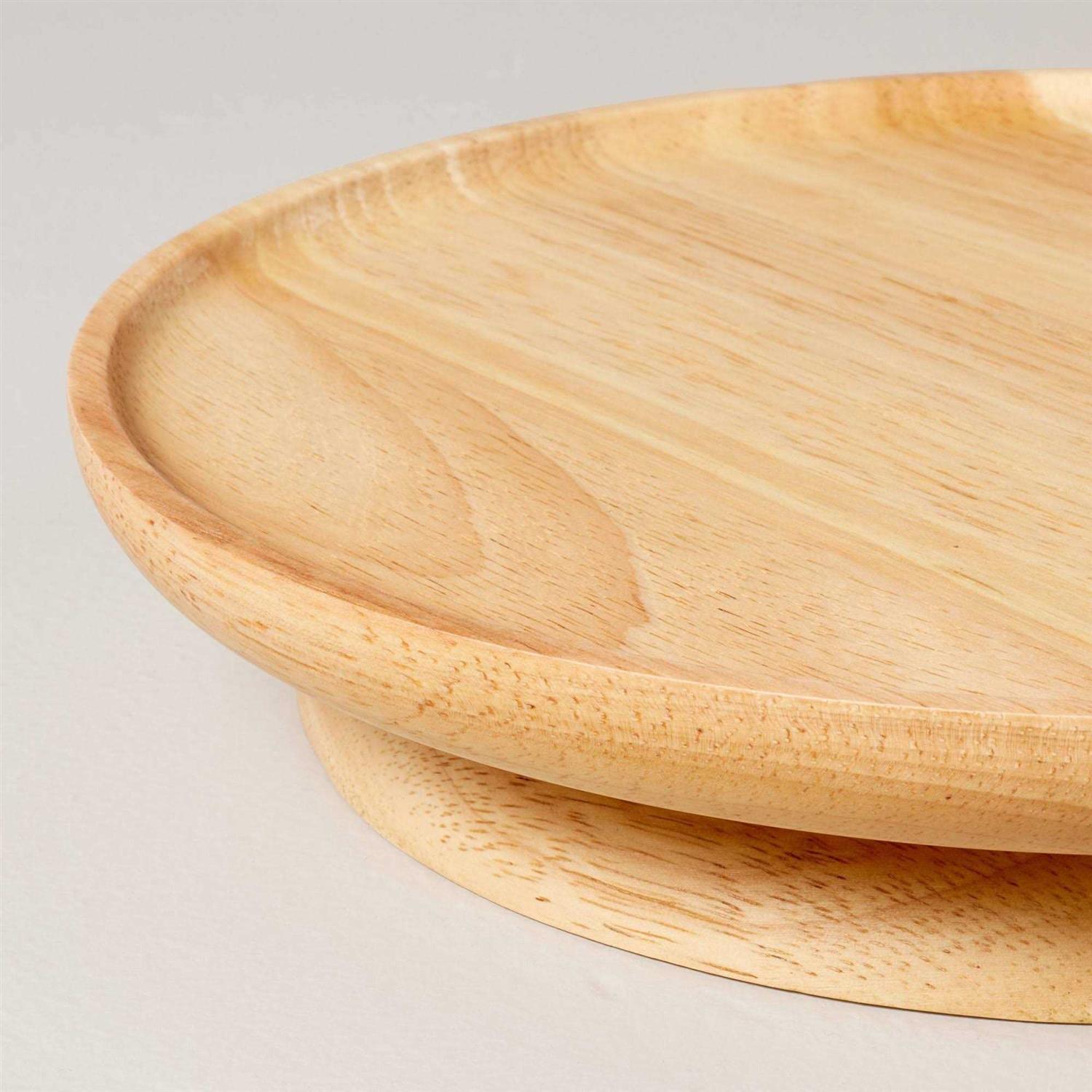 Hearth & Hand with Magnolia Wooden Pedestal Lazy Susan Natural