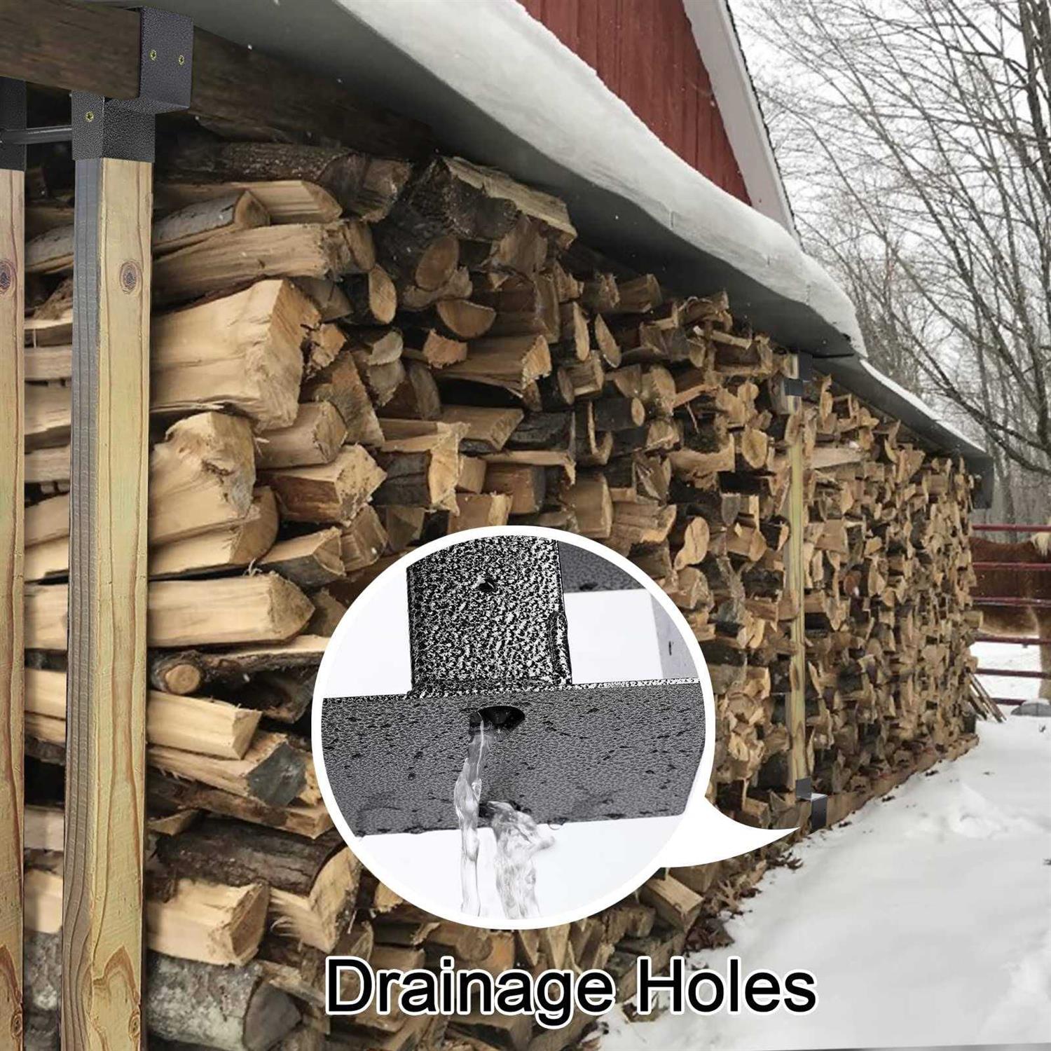 Mofeez Outdoor Firewood Log Storage Rack 2×4 Bracket Kit Fireplace Wood Storage Holder