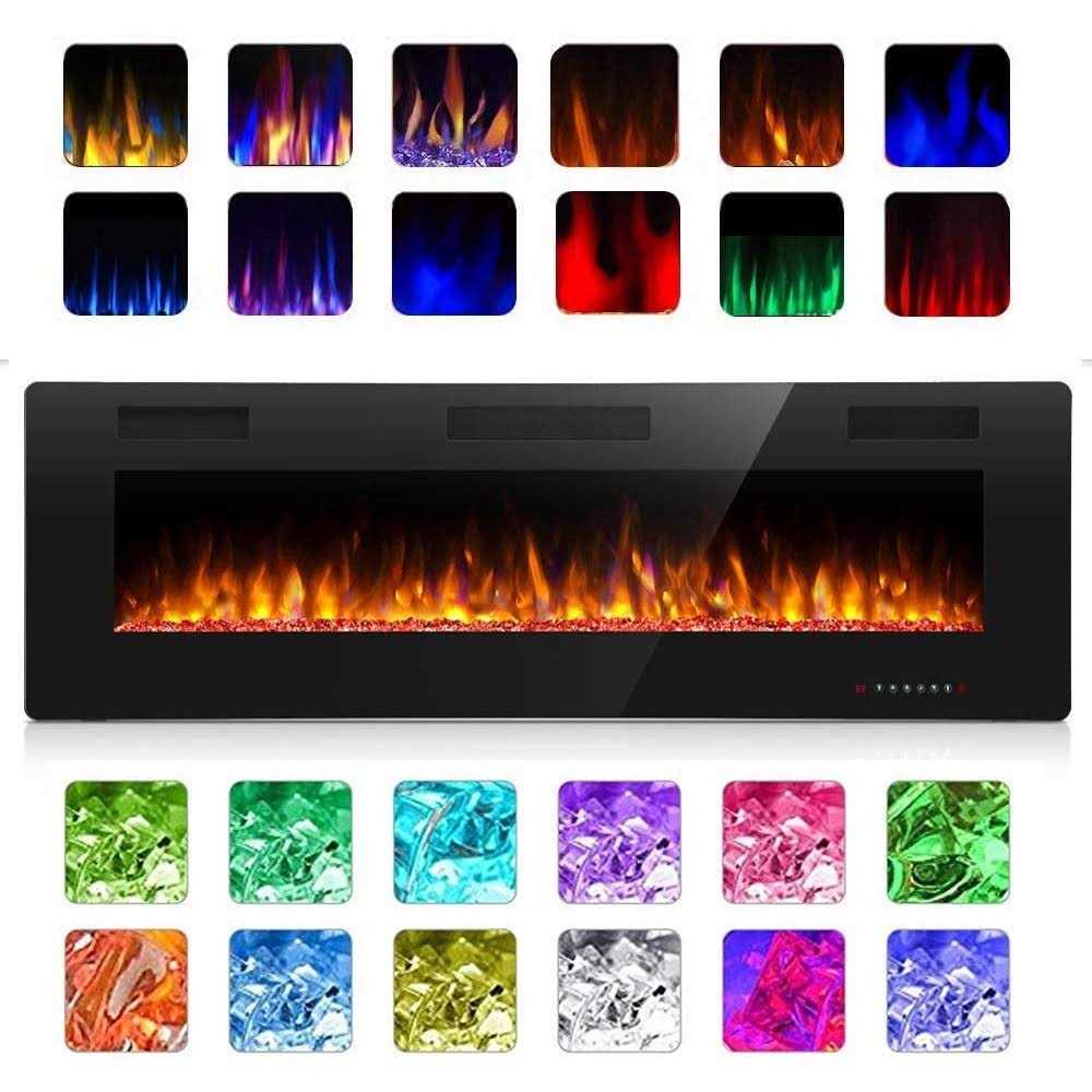 Antarctic Star 30 Inch Electric Fireplace in-Wall Recessed and Wall Mounted, Fireplace Heater and Linear Fireplace with Multicolor Flame