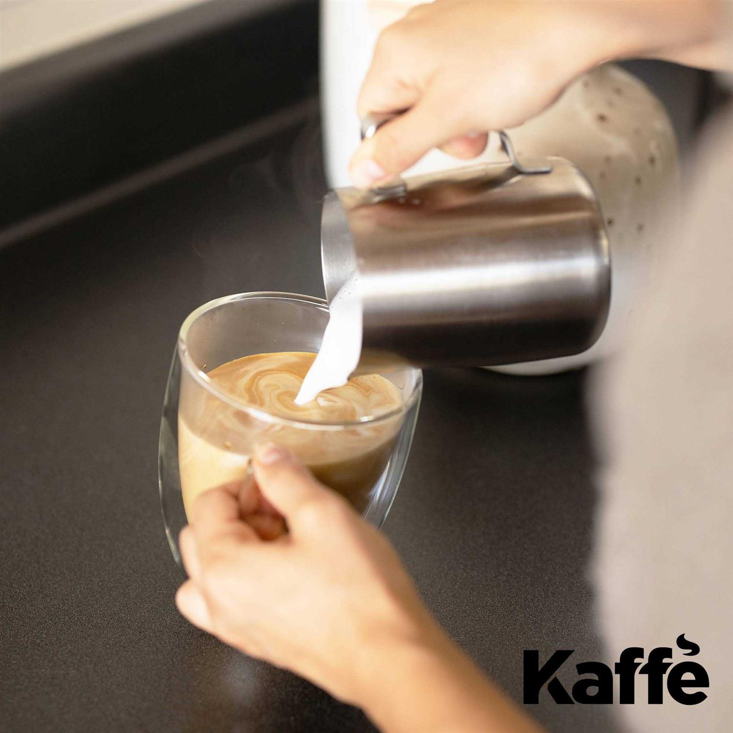 Kaffe Set of 16oz Double-Wall Glass Coffee Mugs ,16 oz