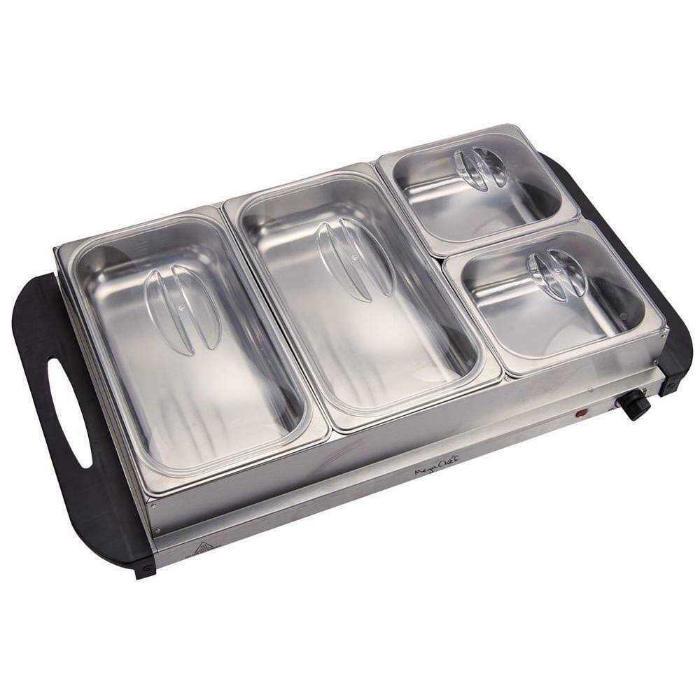 MegaChef Buffet Server & Food Warmer With 4 Sectional Trays
