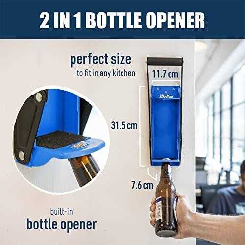 Mckay Metal Can Crusher, Heavy-Duty Wall-Mounted Smasher for Aluminum Seltzer, Soda, Beer Cans and Bottles for Recycling