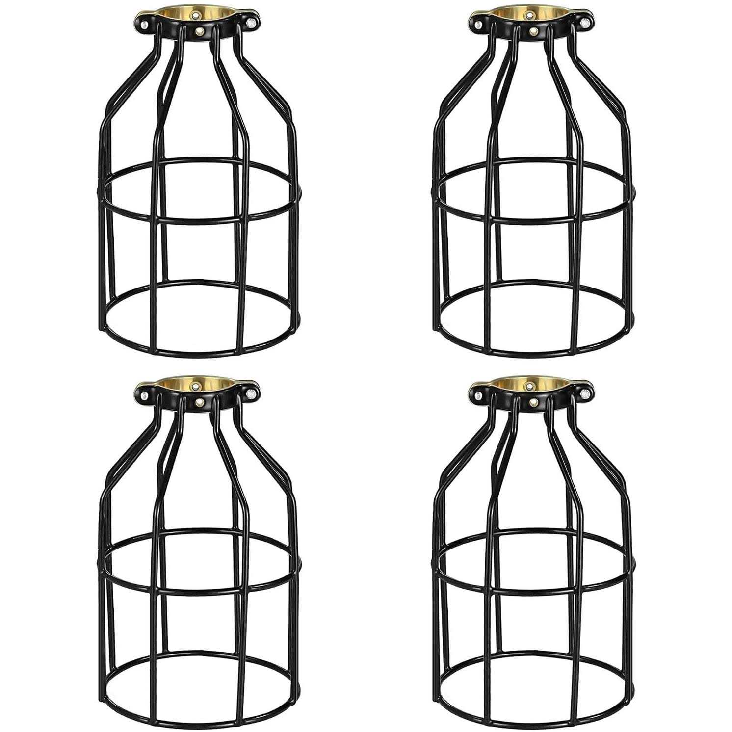 Simple Deluxe Adjustable Industrial Clamp on Metal Bulb Guard Cage for Pendant