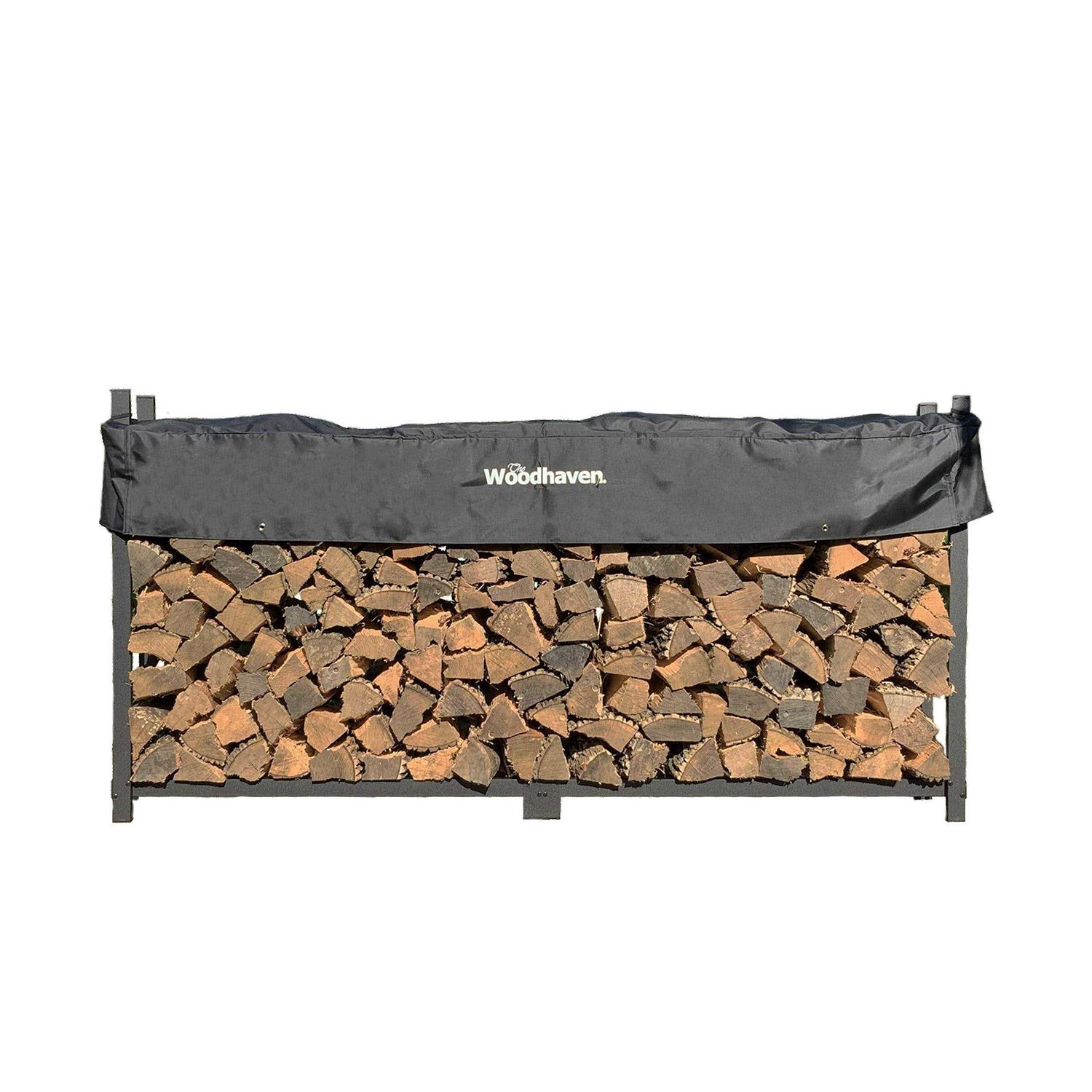 Woodhaven The 8 Foot Firewood Log Rack with Cover