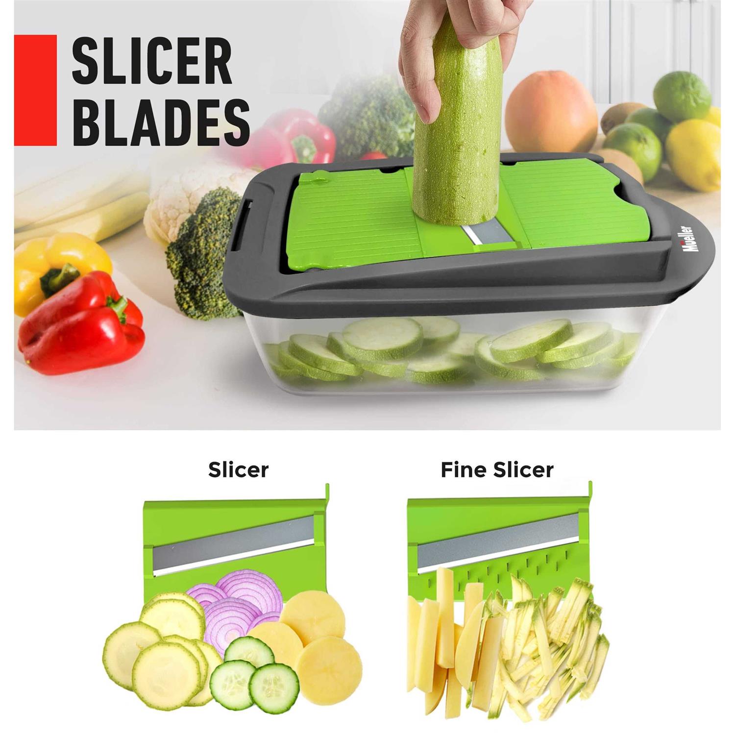 Mueller Austria Mueller Pro-series 10-in-1 8 Blade Vegetable Chopper