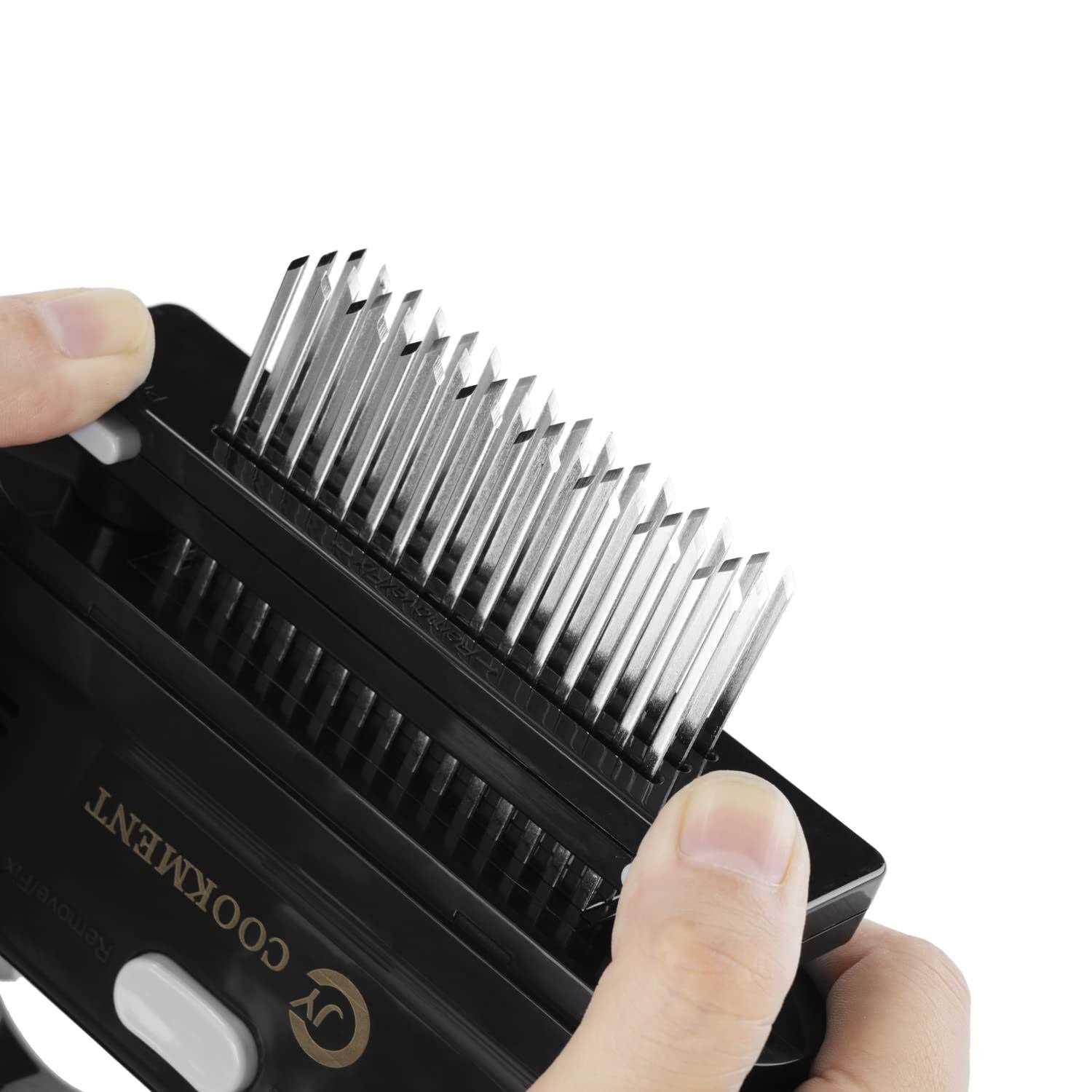 Jy Cookment Meat Tenderizer with 48 Stainless Steel Ultra Sharp Needle Blades