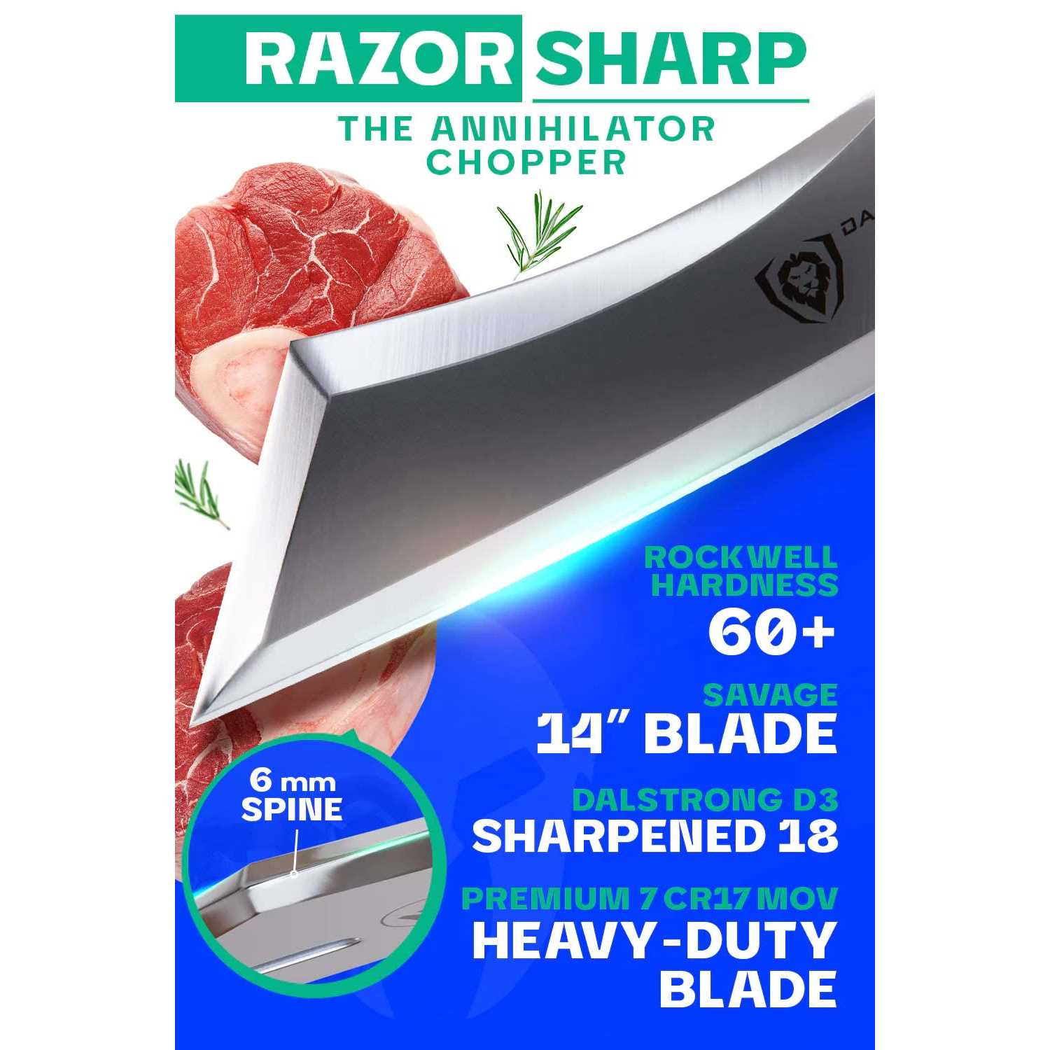 Dalstrong Heavy Duty Butcher Breaking Knife 14 inch Cleaver Knife