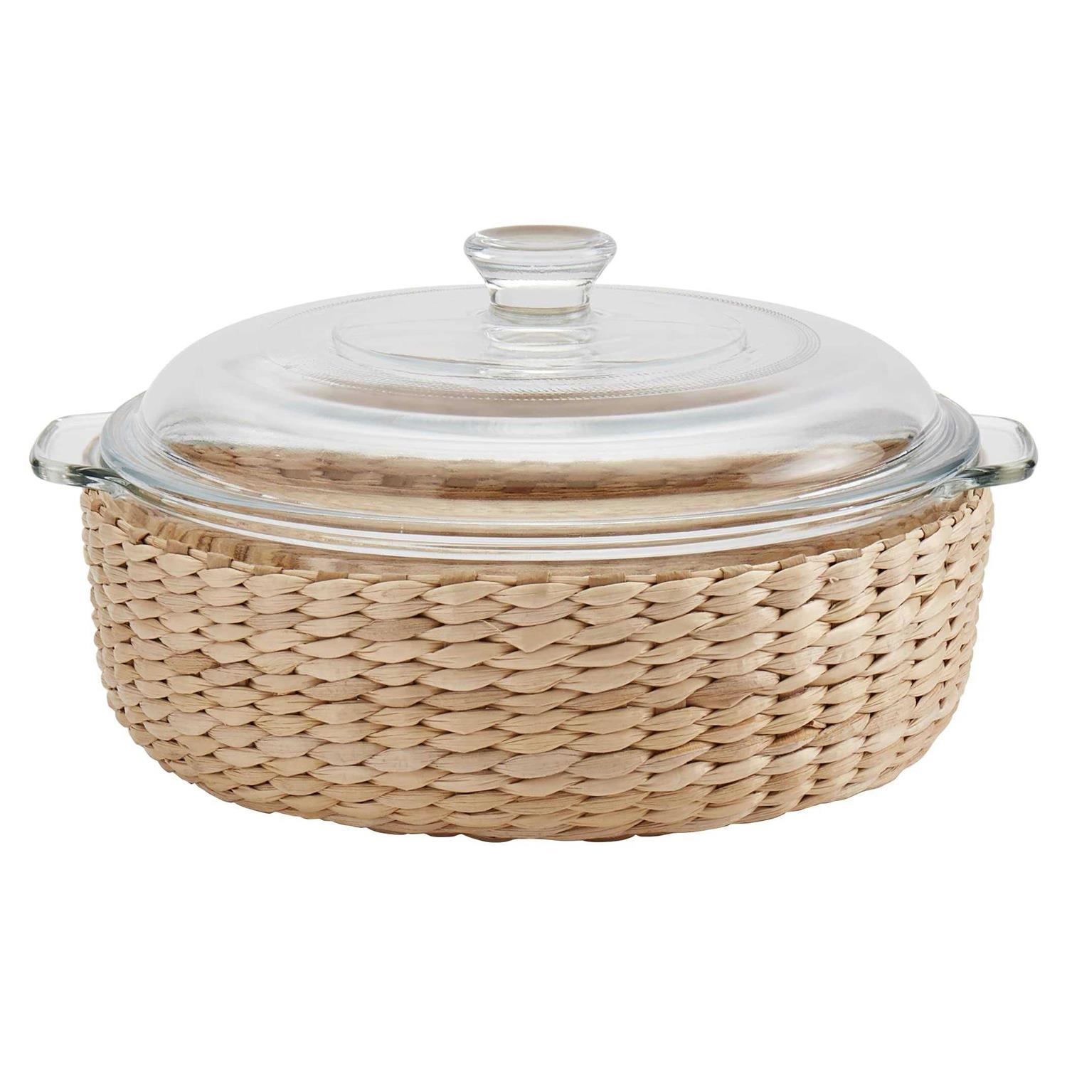 Dolly Parton 1.9-Qt. Glass Casserole with Wicker Basket