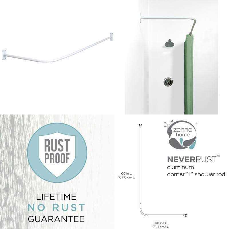 Zenna Home Shower Curtain Rod 66 in. L