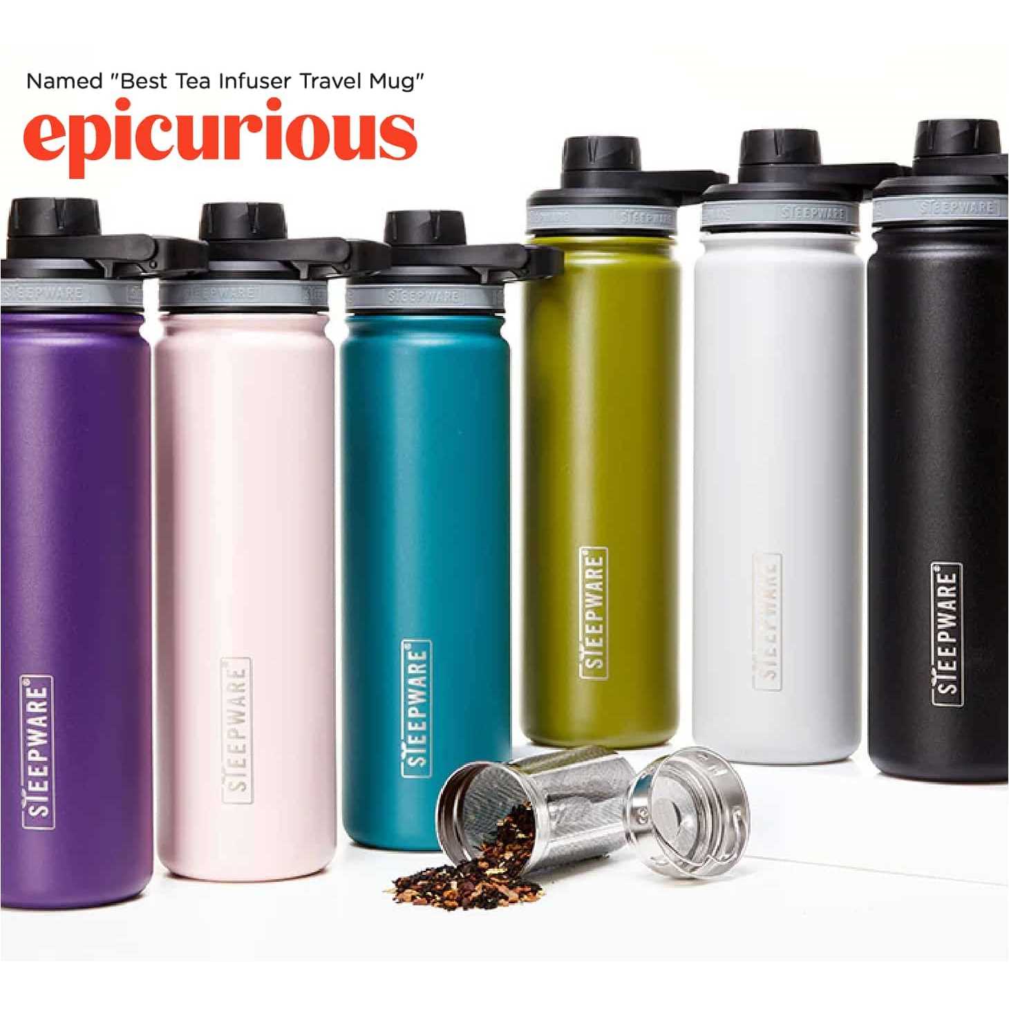 The Tea Spot Everest Tea Tumbler Travel Bottle with Tea Infuser for loose leaf Tea or iced coffee