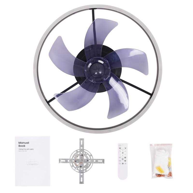 20 in. Black Low Profile Ceiling Fan with Light 6-Speed Flush Mount Ceiling Fan with App Smart Remote Control for Bedroom