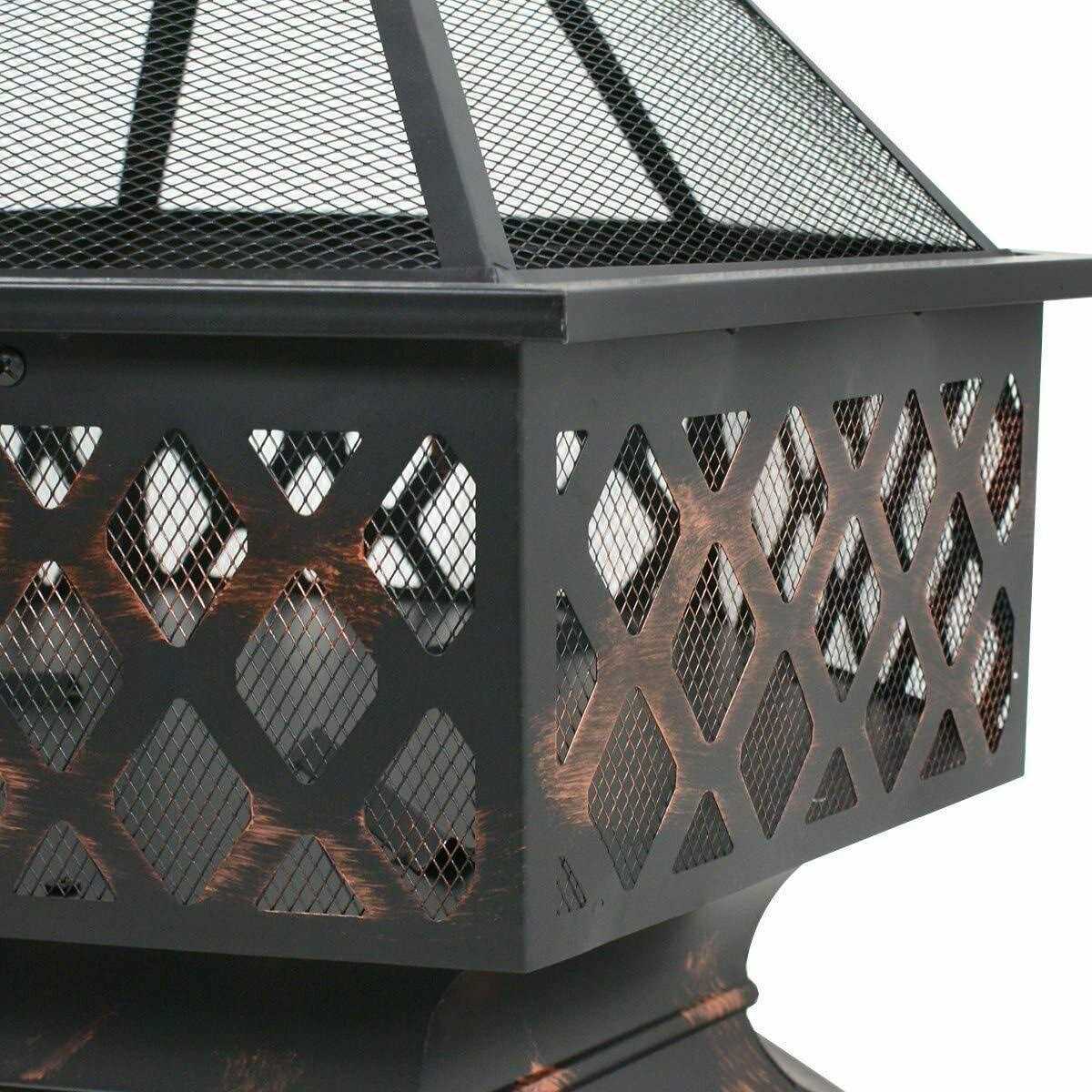 Outdoor Fire Pit Wood Burning Heater for Patio Deck