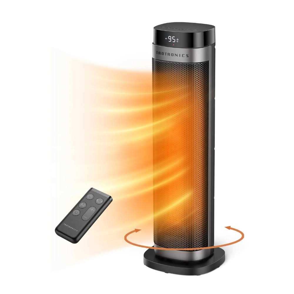 Taotronics Space Heater Indoor 24 inch 270 sq ft Fast Quiet Heating Portable Electric Heater with Remote