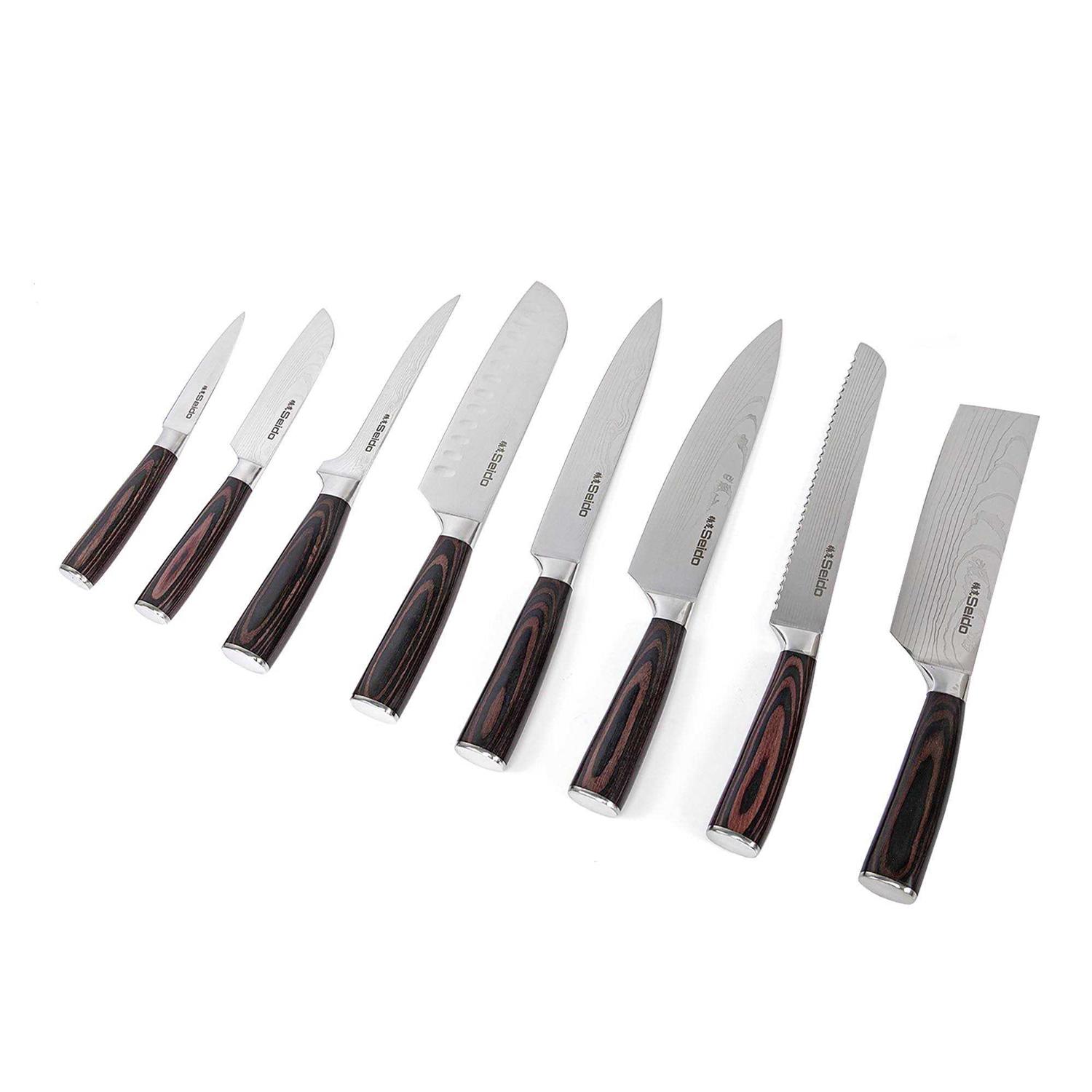 Seido Knives 8-Piece Stainless Steel Japanese Knife Set EV-seido8pcjpks