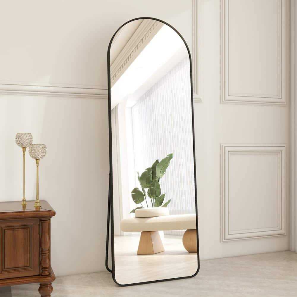 XRAMFY 21 in. W x 64 in. H Arched Gold Aluminum Alloy Framed Full Length Mirror Standing Floor Mirror