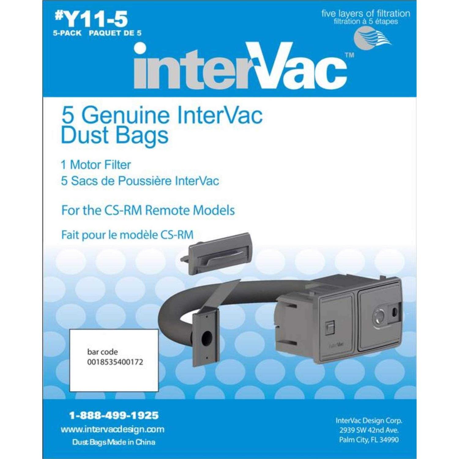 Y11-5 Genuine Intervac Vacuum Cleaner Dust Bags For CSRM Models