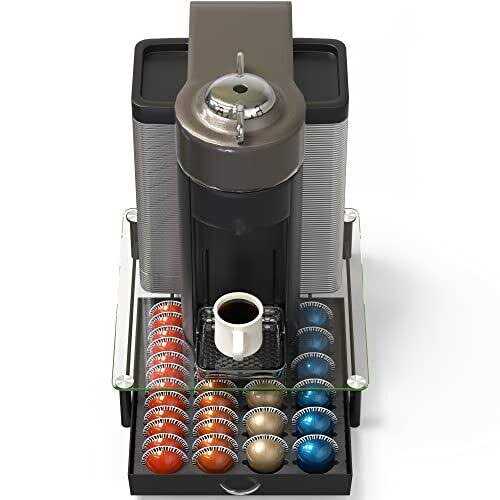 Deco Brothers Crystal Tempered Glass Nespresso Vertuoline Storage Drawer Holder for Capsules