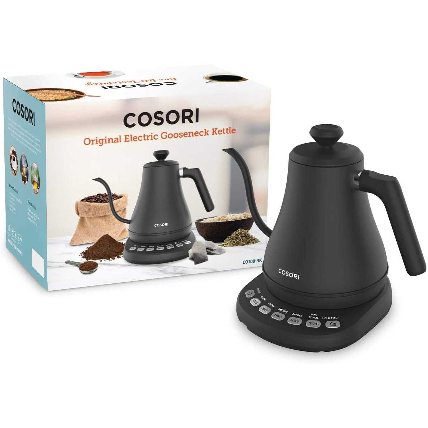 COSORI Electric Gooseneck Kettle with 5 Temperature Control Presets Pour Over Kettle for Coffee & Tea
