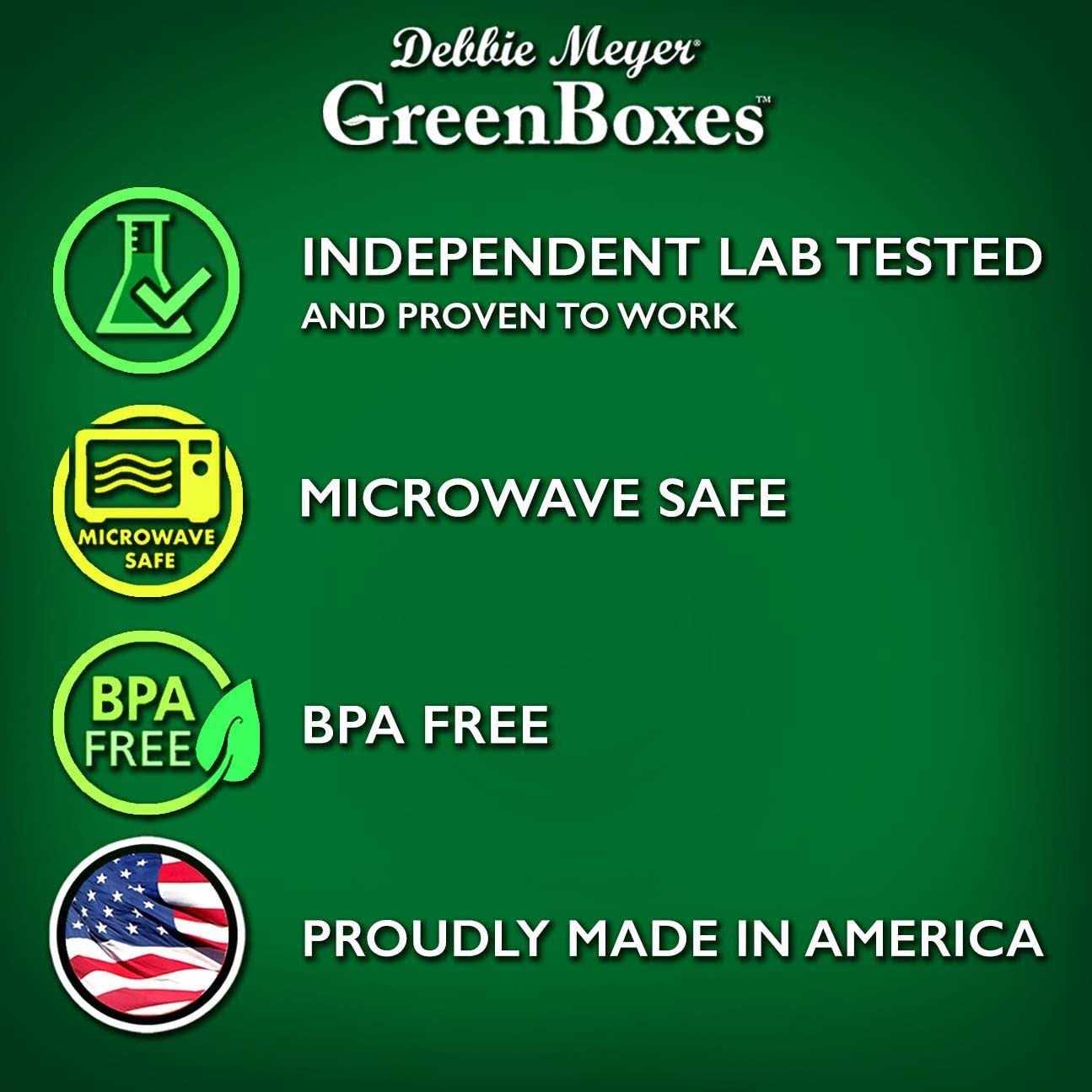 Debbie Meyer GreenBoxes 32 Piece Set – Keeps Fruits, Vegetables, Baked Goods and Snacks Fresh Longer, Reusable, Bpa Free, Microwave and Dishwasher