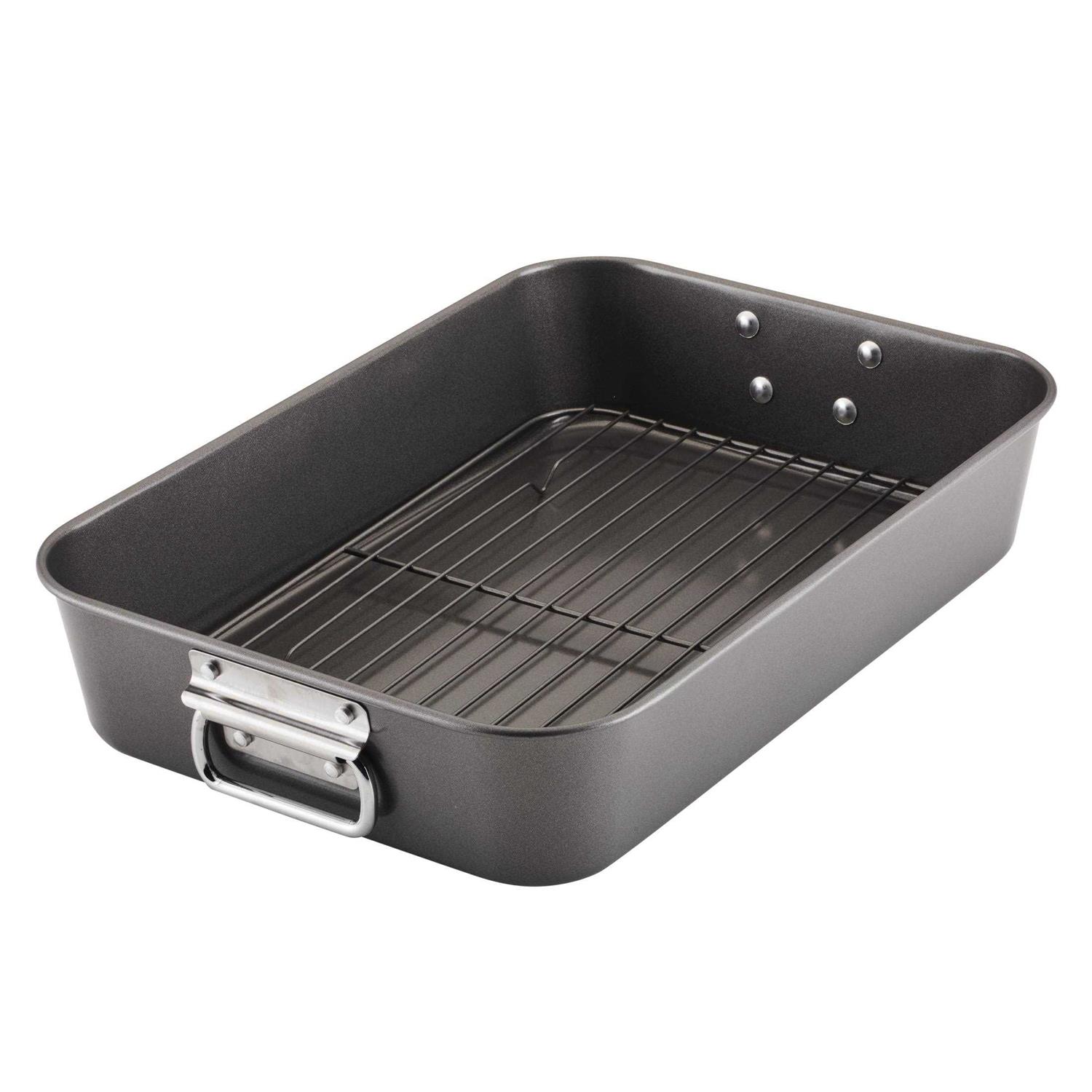 Farberware Bakeware Nonstick Roaster with Flat Rack