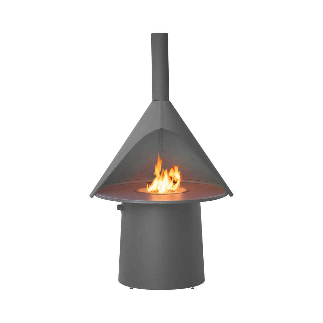 Wade Logan® 73.43&” H Aluminum Propane Outdoor Chiminea Finish