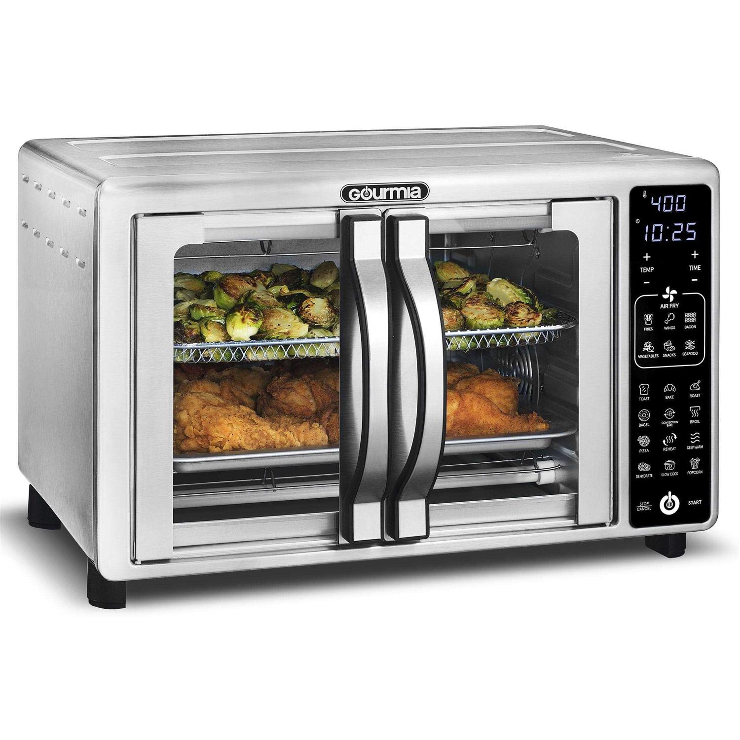 Gourmia Digital Air Fryer Toaster Oven with Single-Pull French Doors