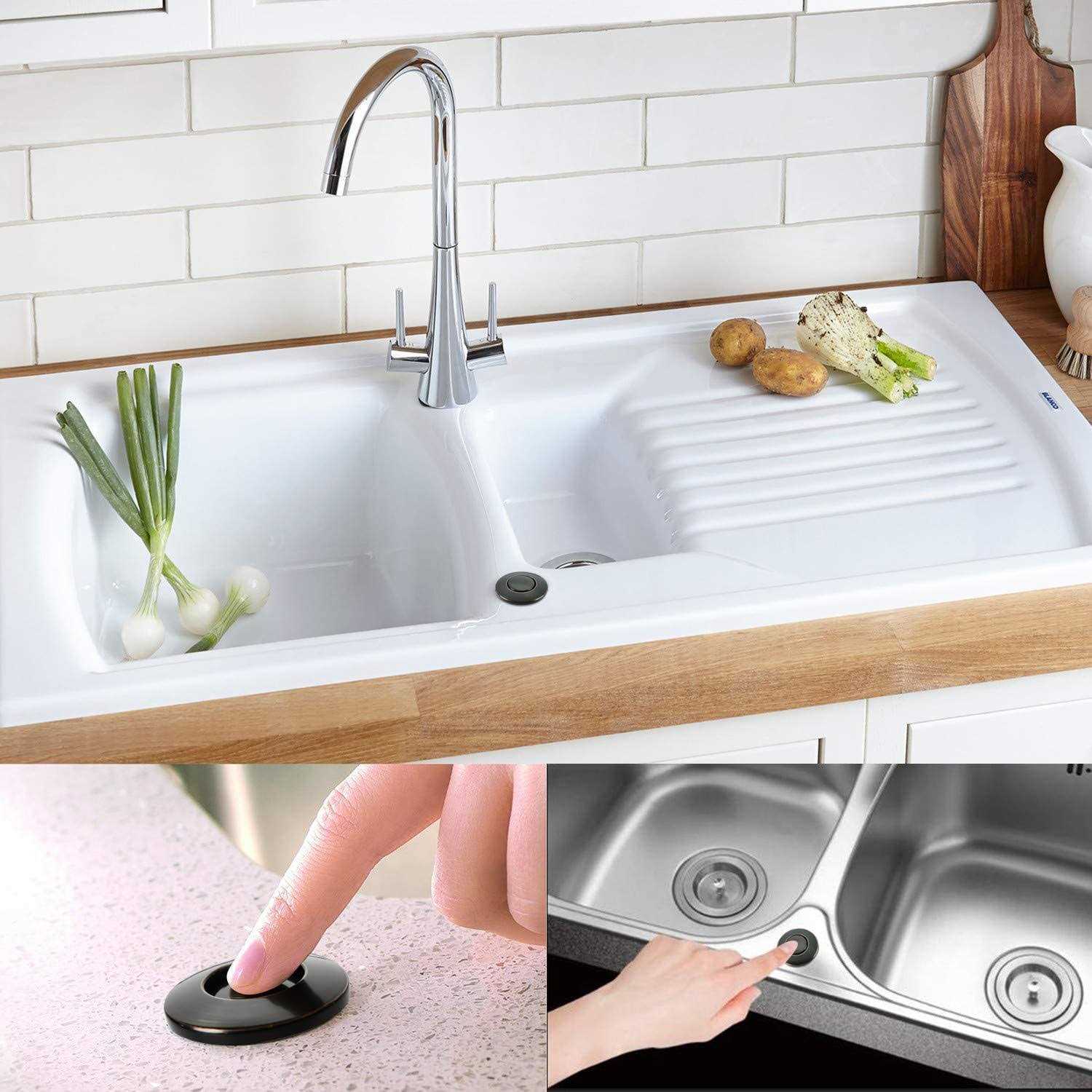 Garbage Disposal Air Switch Kit Sink Top Waste Disposal Stainless Steel Off Air Button Food and Waste Disposals Part by Etoolcity