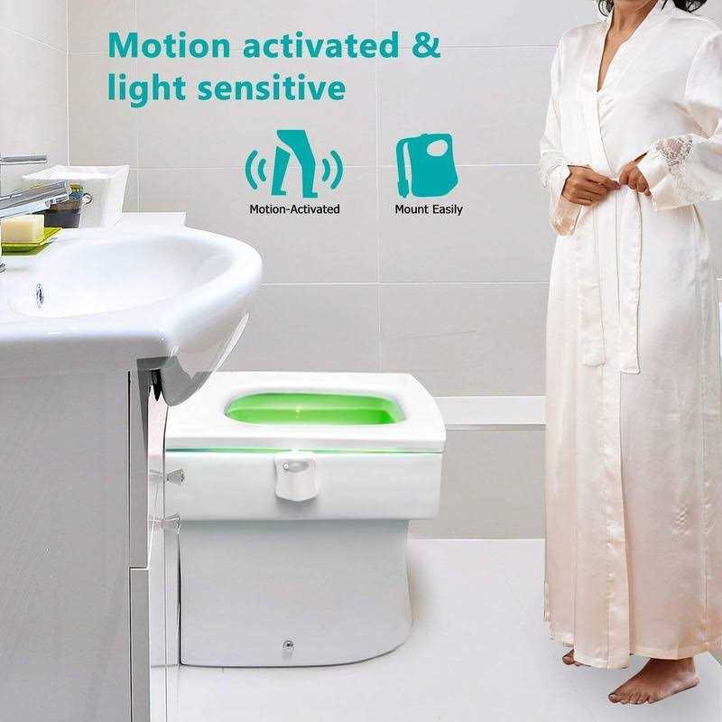 Zezhou Original Toilet Night Light 2 Pack Motion Sensor Activated LED Lamp