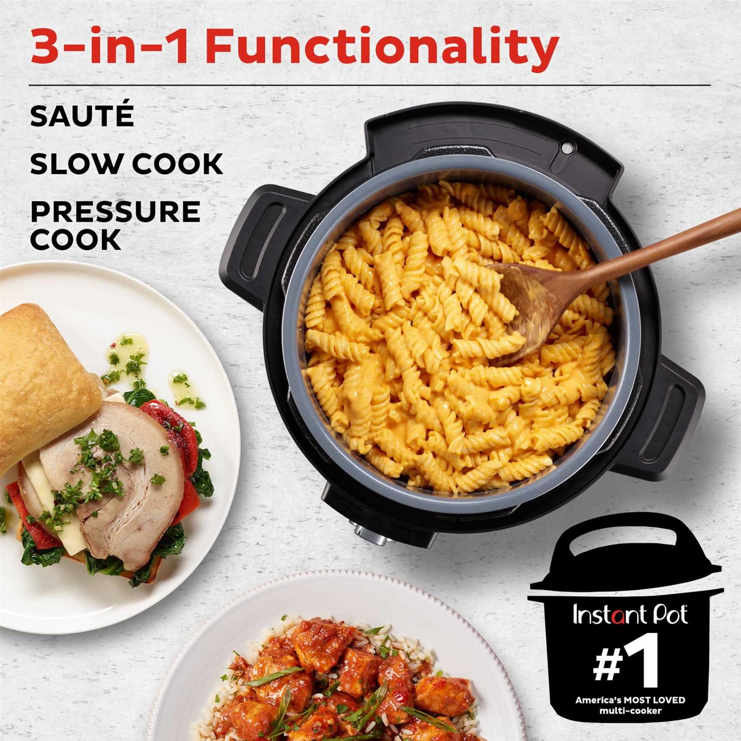 Instant Pot 6QT Easy 3-in-1 Slow Cooker, Pressure Cooker, and Saut Pot