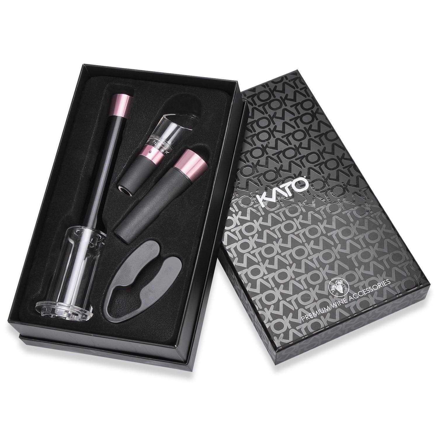 Tirrinia Wine Air Pressure Pump Opener Set, Needle Wine Bottle Cork Remover Accessory Tool Kit with Wine Aerator Pourer,Foil Cutter and Vacuum Stopper