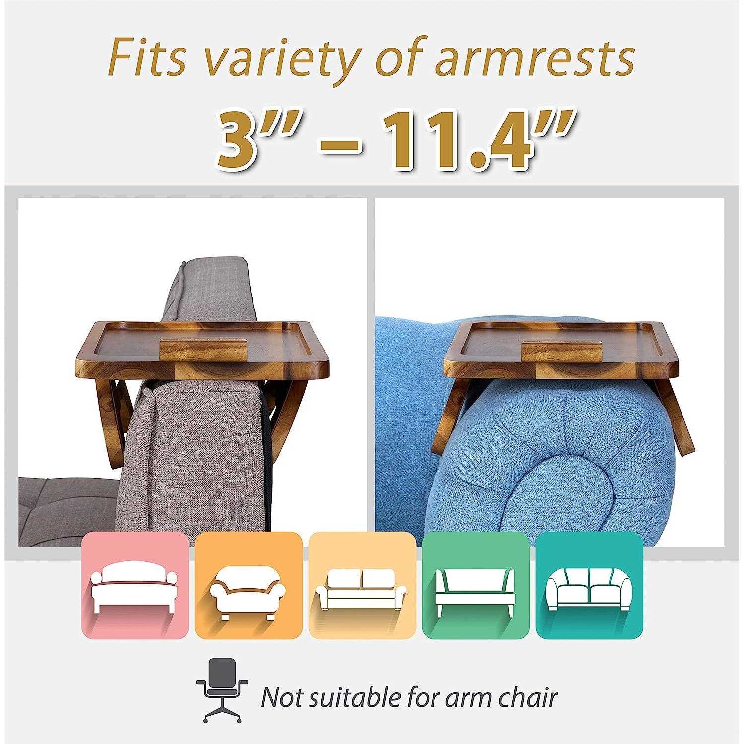 Sofa Armrest Tray Arm Table Sofa Arm Tray Clip On Tray Table