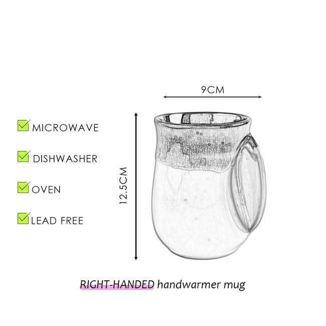 Selamica Porcelain 18oz Novelty Left-handed Handwarmer Mug, Coffee Mug, Tea Mug, gift for family friends and couple