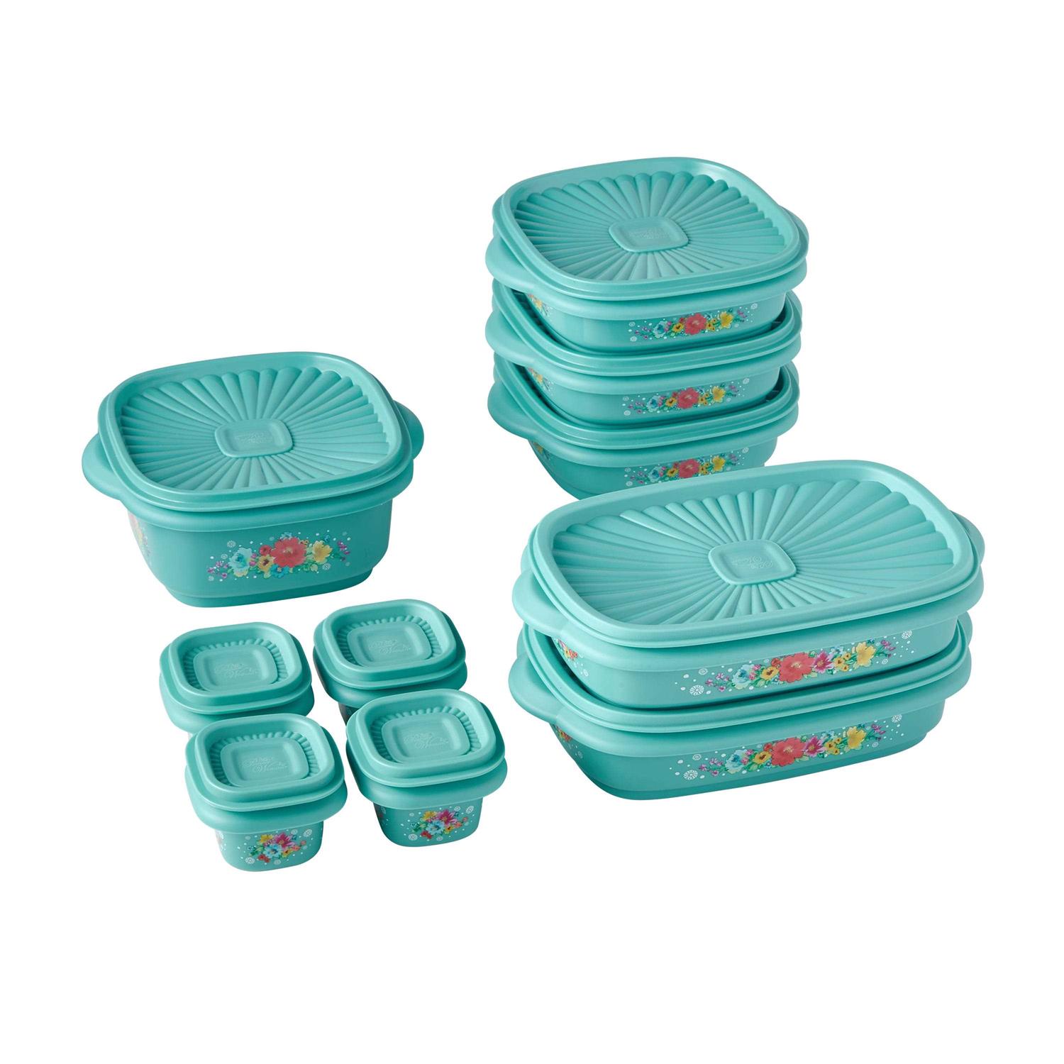 The Pioneer Woman 20 Piece Plastic Food Storage Container Variety Set