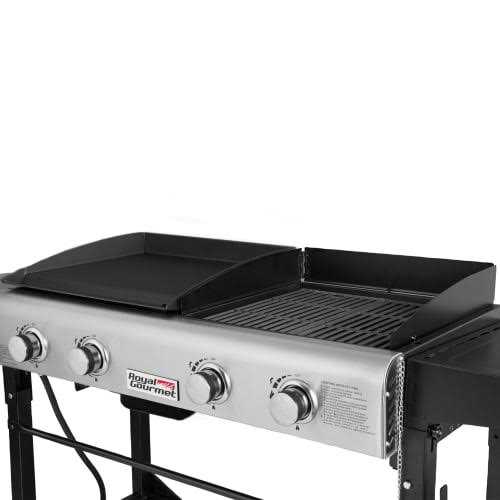 Royal Gourmet Gas 4-Burner Portable Flat Top Grill and Griddle Combo with Folding Legs