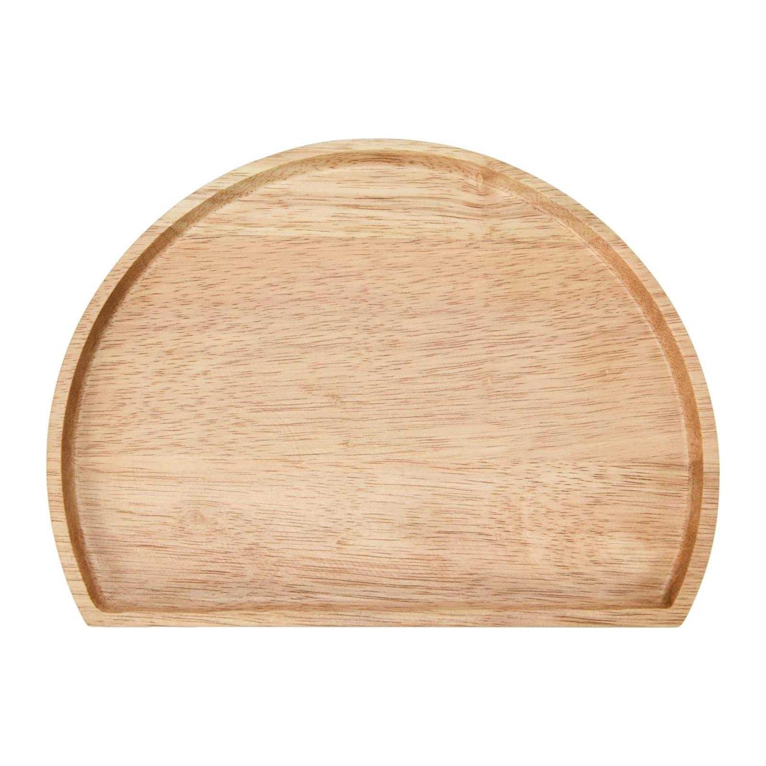 11 Natural Modern Wood Semi Circle Tray By Hello Honey