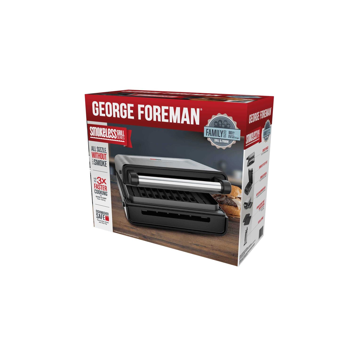 George Foreman Contact Smokeless Ready Grill GRS6090B-1