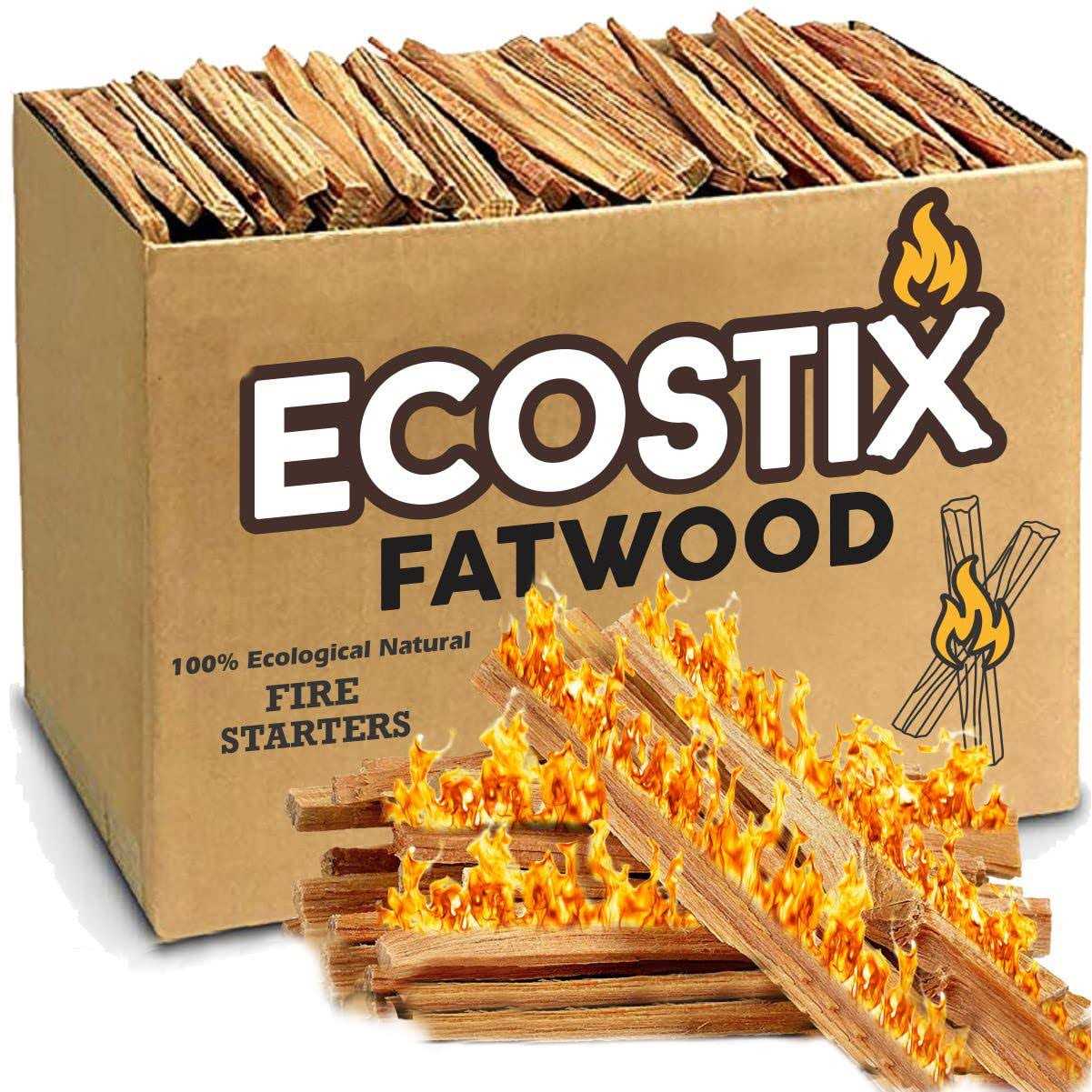 EasyGoProducts Eco-Stix Fatwood Fire Starter Kindling Firewood Sticks 100% Organic Firestarter for Wood Stoves