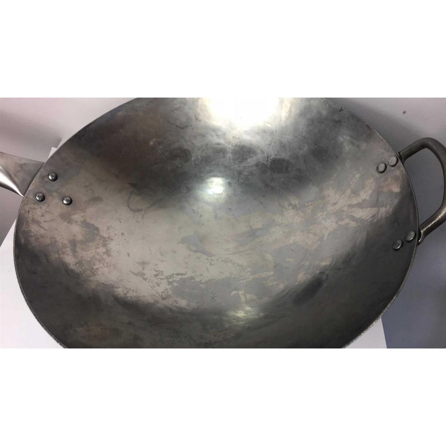 Craft Wok Traditional Hand Hammered Carbon Steel Pow Wok with Wooden and Steel Helper Handle