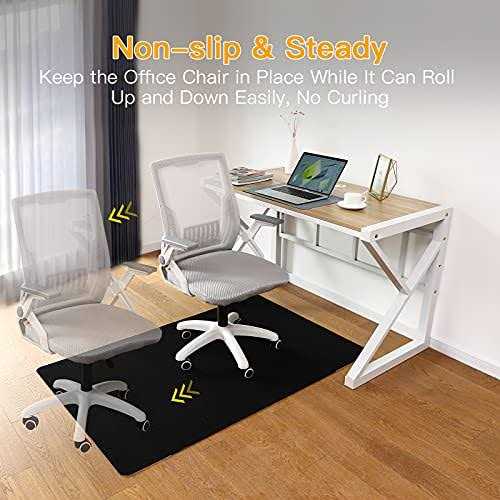 FMVIOL Office Chair Mat For Hardwood & Tile Floor 55×35 Computer Gaming Rolling Chair Mat