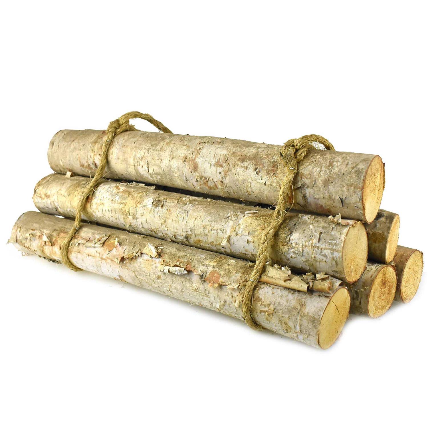 Natural Birch Wood Roped Log Bundle