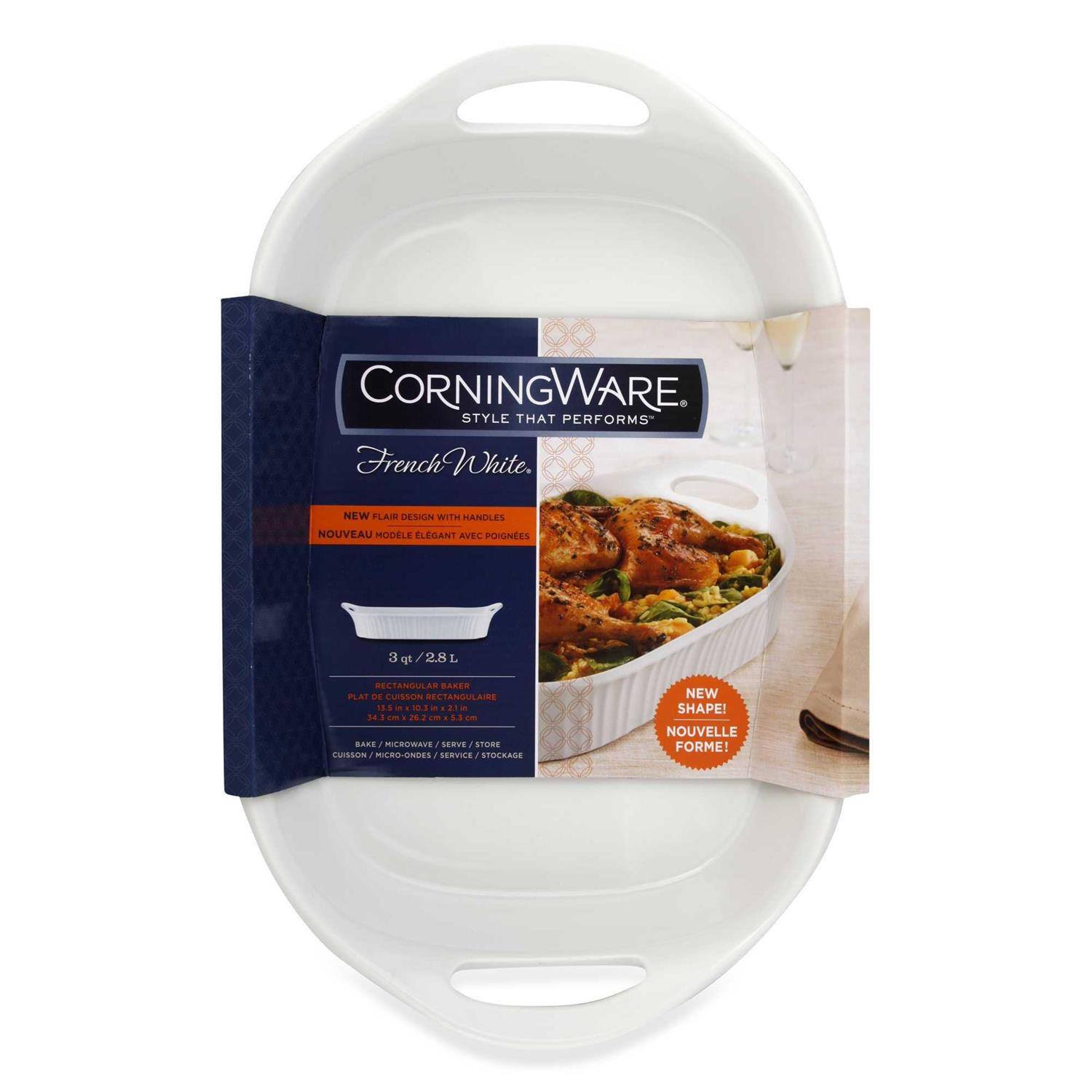 Corningware French White Oblong Casserole 3 qt