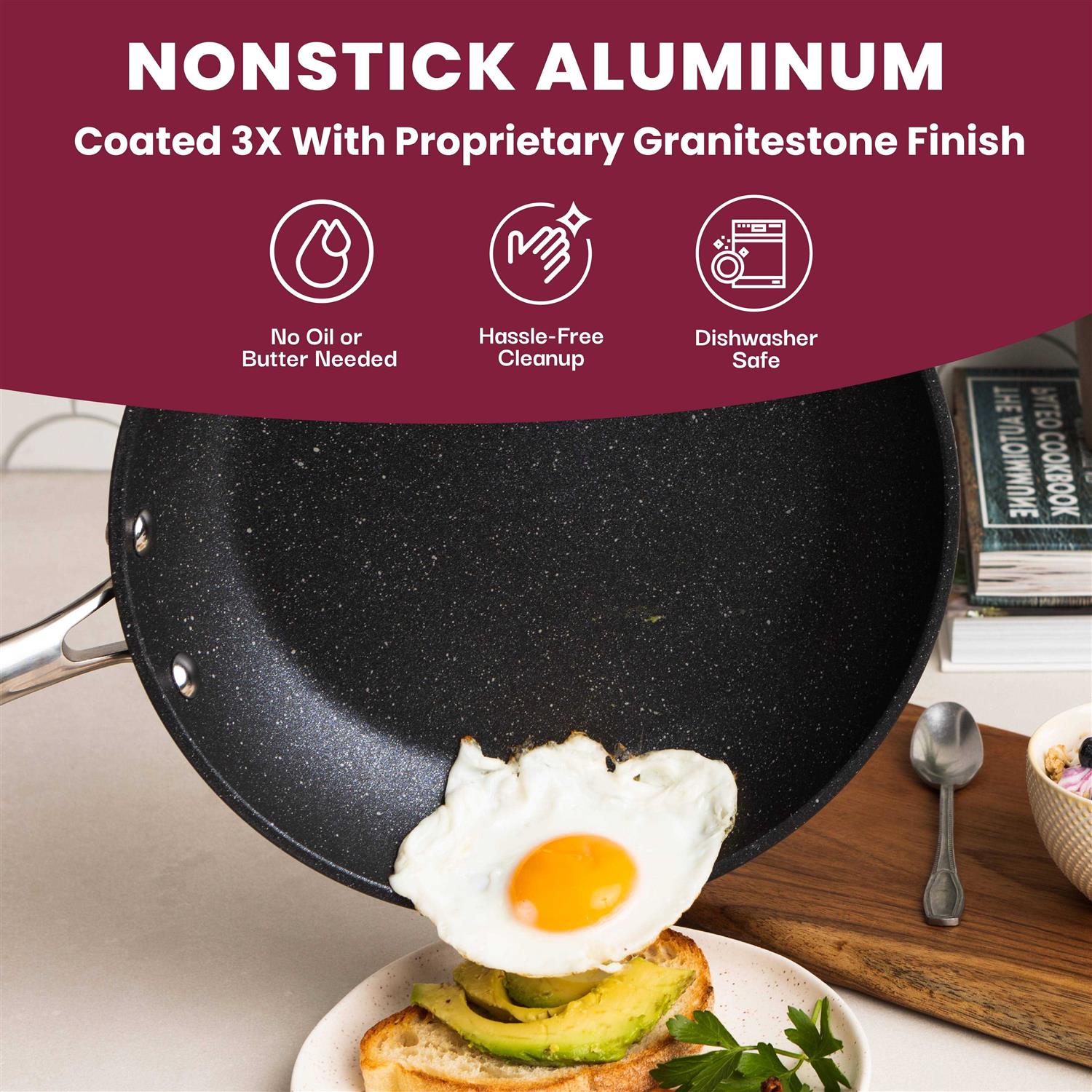 Granite Stone Pots and Pans Set Nonstick Cookware Bakeware Set Dishwasher Oven Safe