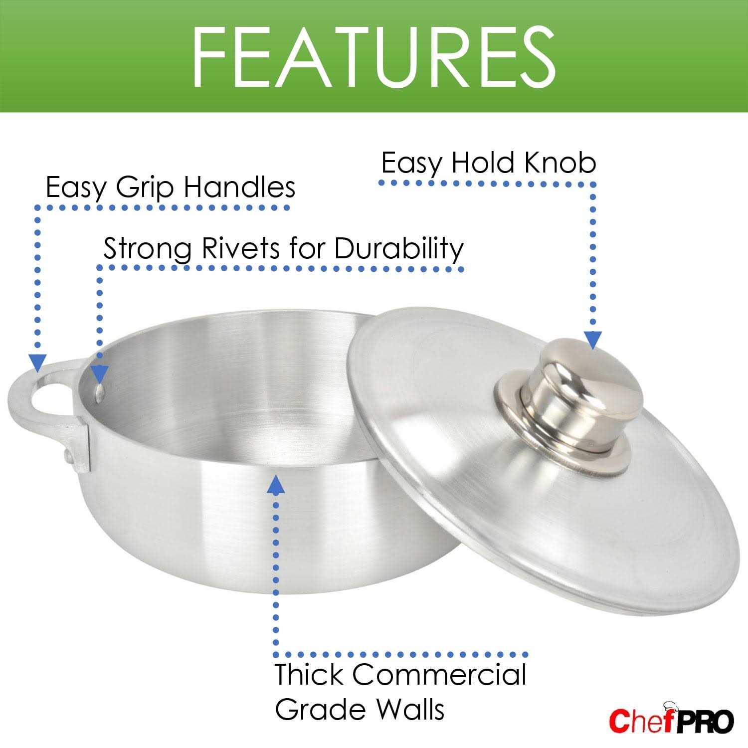 Chef Pro Commercial Grade Aluminum Caldero Stock Pot
