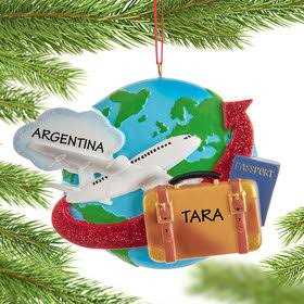 World Travelers Personalized Christmas Ornament
