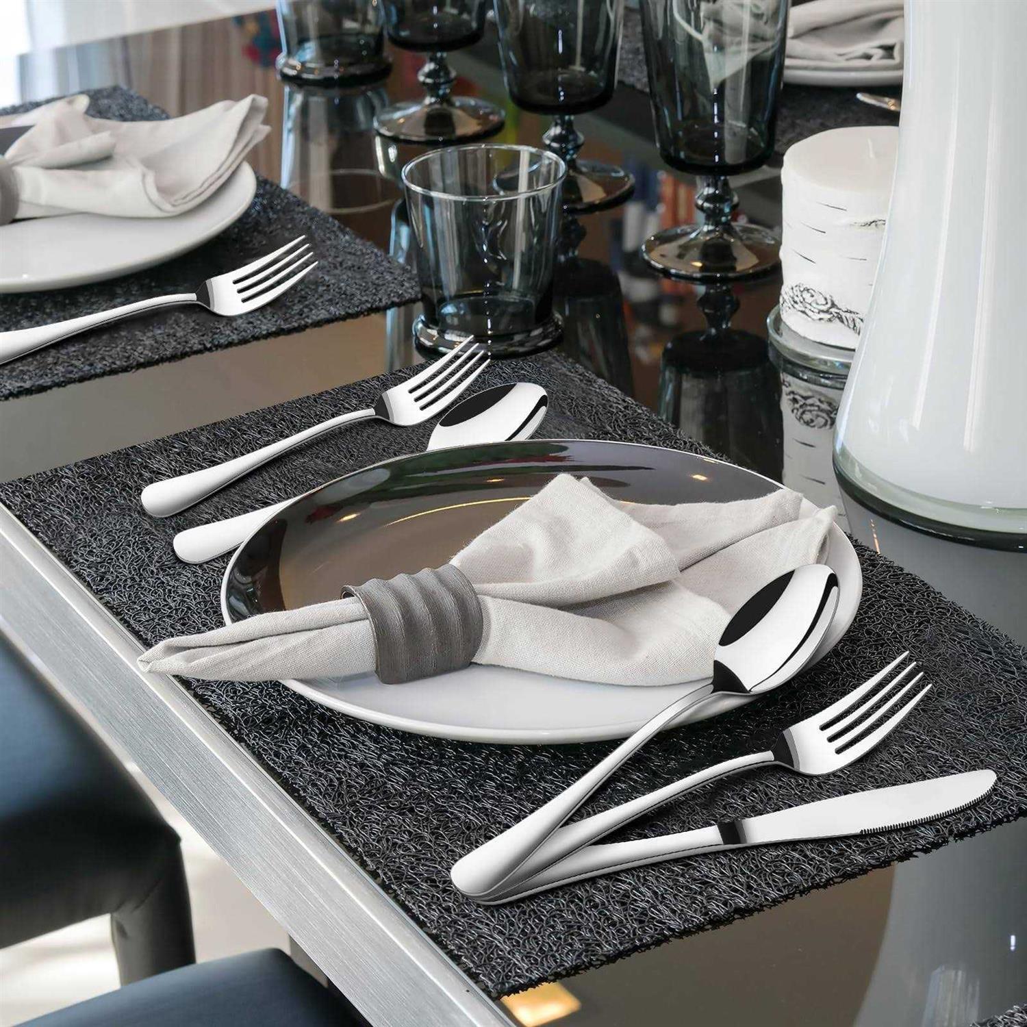 Acnusik Silverware Set for 8, 40 Piece Heavy Duty Stainless Steel Flatware Utensils Cutlery Set Including Steak Knife Fork and Spoon