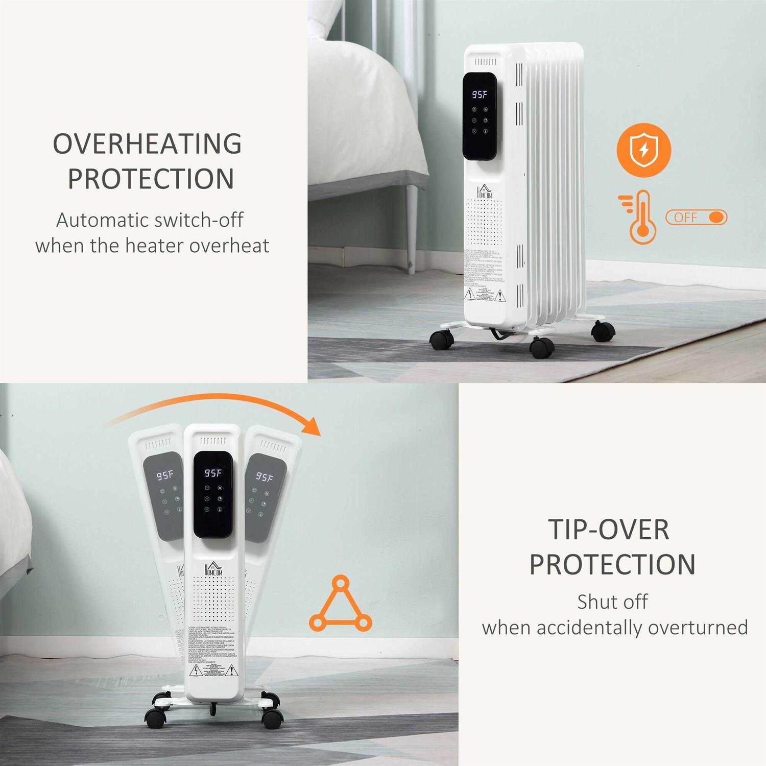 1500 Watt Electric Radiant Radiator Heater HomCom