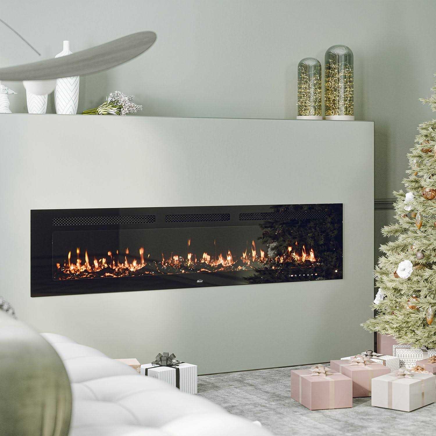 Clihome 72&” Inserted & Wall-Mounted Electric Fireplace