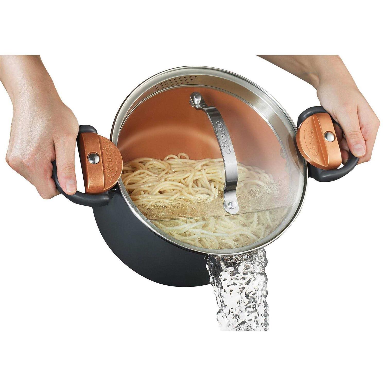 Gotham Steel Pasta Pot Twist and Lock Handles