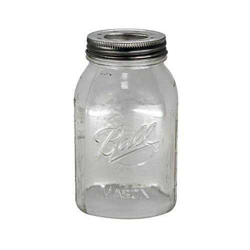 Mason Jar Lifestyle Open Bottom Mason Jar Glass Shade with 1-5/8-Inch Fitter Opening Lighting Lid