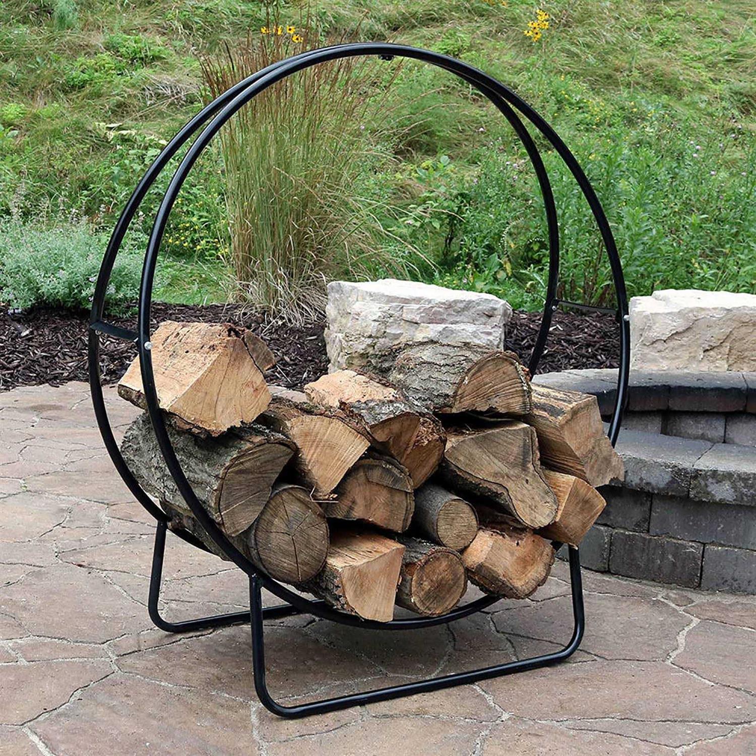 Sunnydaze Decor Steel Firewood Log Hoop